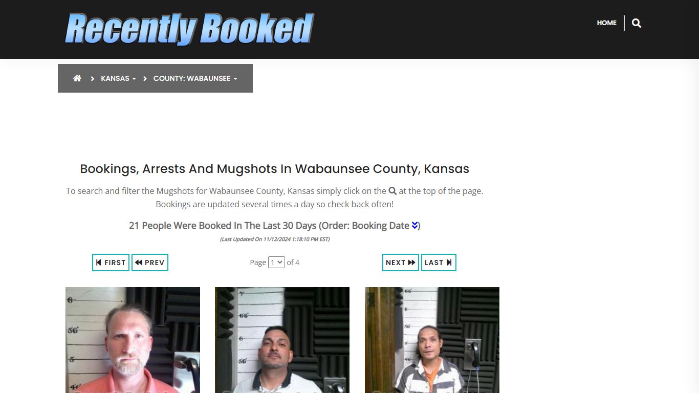 Bookings, Arrests and Mugshots in Wabaunsee County, Kansas