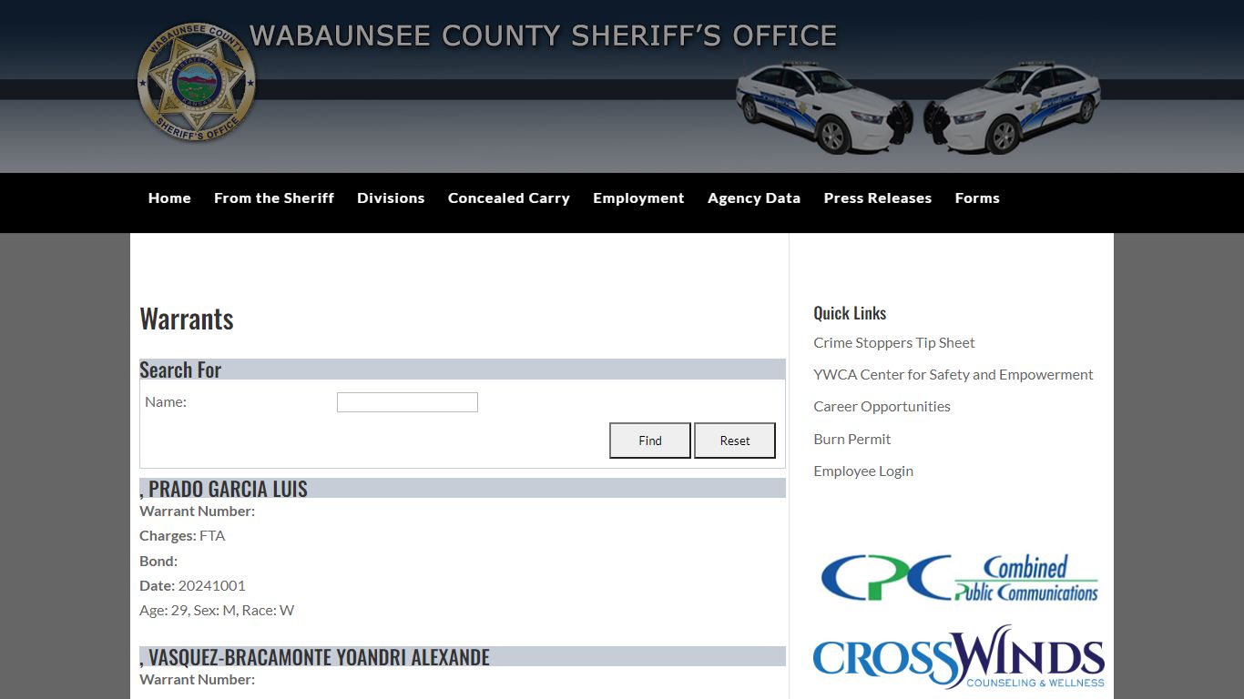 Warrants | Wabaunsee County Sheriff